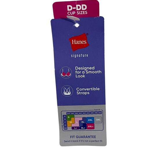 Hanes Womens Bra Size 2XL Comfortflex Fit Dreamwire T Shirt MHG563 Beige/Tan - Picture 9 of 9